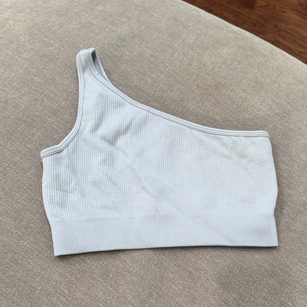 One-Shoulder Ribbed Sports Bra